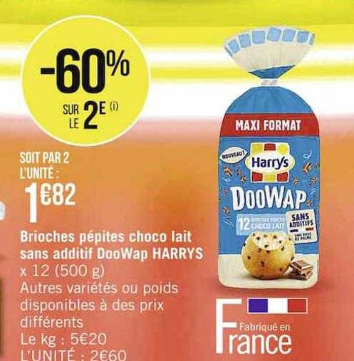 brioches pépites choco lait sans additif dooWap harrys