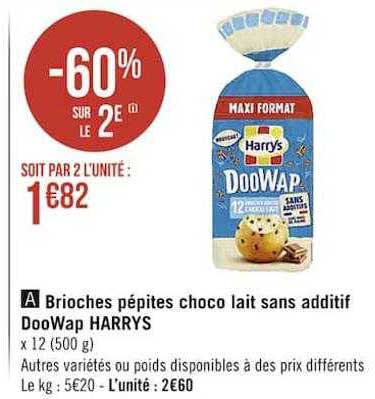 brioches pépites choco lait sans additif dooWap harrys