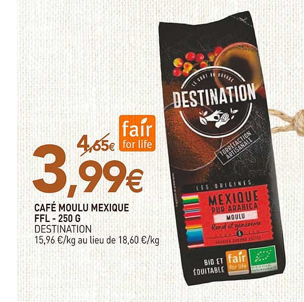 café moulu mexique ffl destination - 250 g