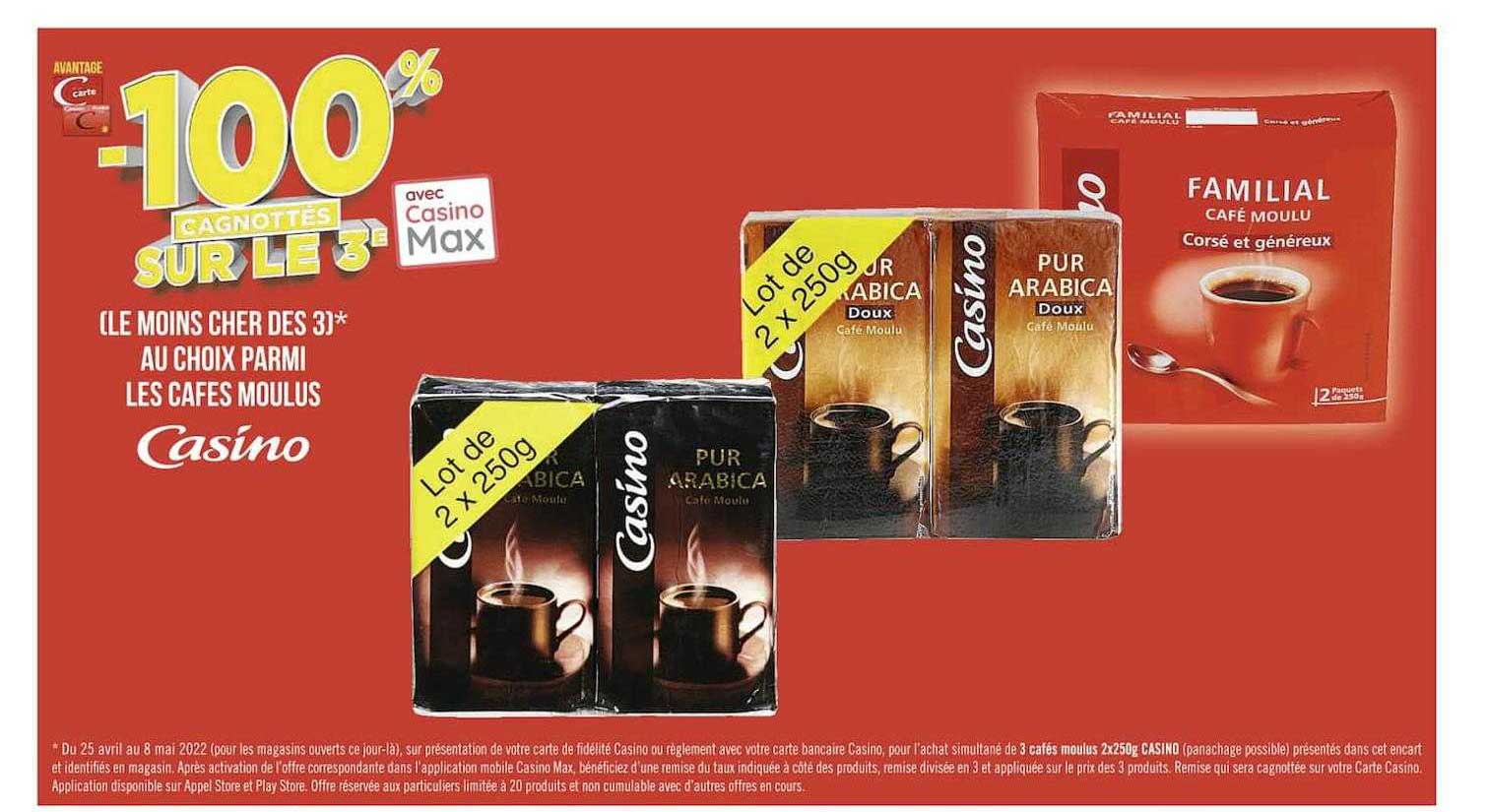 cafés moulus casino