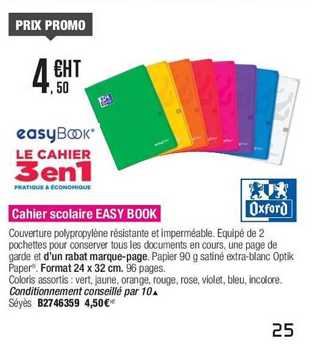 Cahier Scolaire Easy Book Oxford