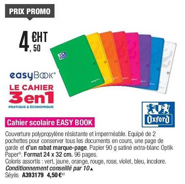 Cahier Scolaire Easy Book Oxford