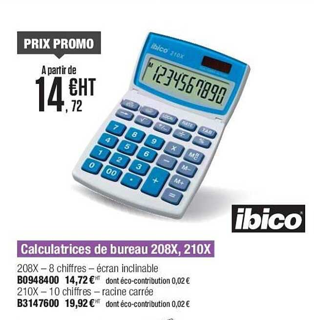 calculatrices de bureau 208x 210x ibico