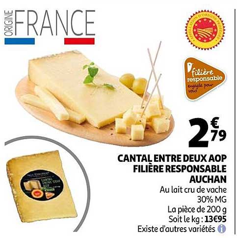 cantal entre deux aop filière responsable auchan