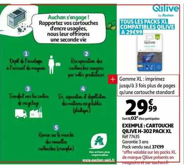 cartouche qilive h-302 pack xl