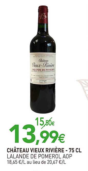 château vieux rivière - lalande de pomerol aop - 75 cl