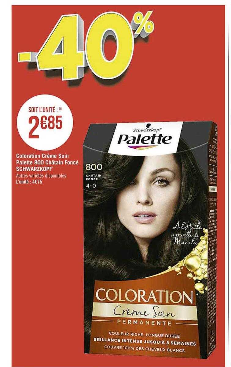 coloration crème soin palette 800 châtain foncé schwarzkopf