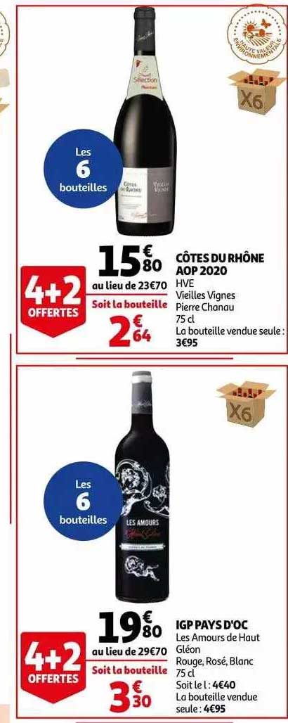 côtes du rhône aop 2020 hve vieilles vignes pierre chanau, igp pays d'oc les amours de haut gléon