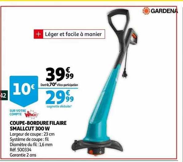 coupe-bordure filaire smallcut 300 w gardena