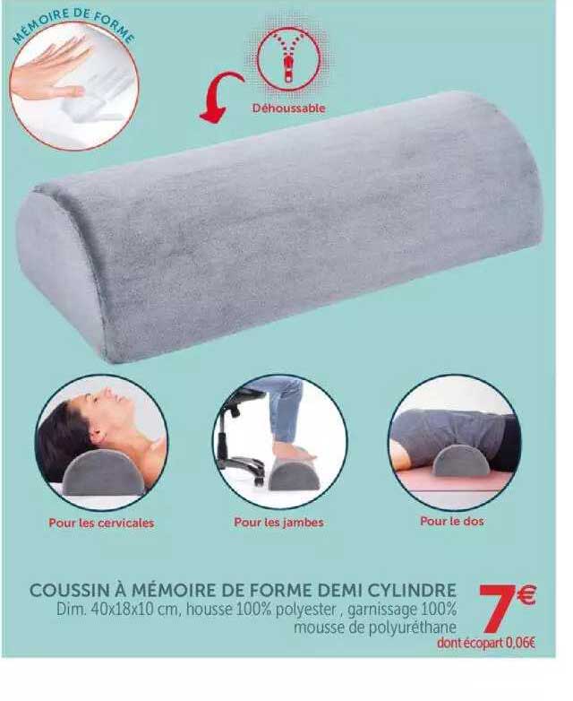 coussin à mémoire de forme demi cylindre