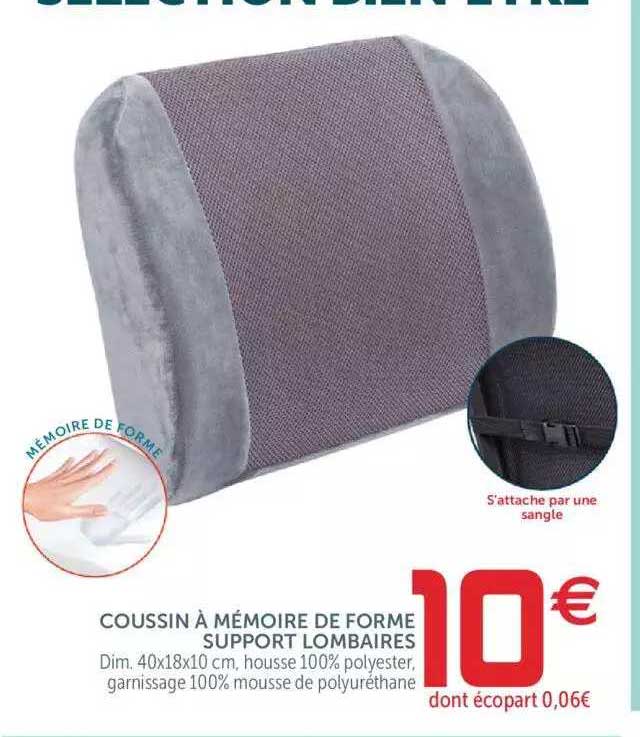 coussin à mémoire de forme support lombaires