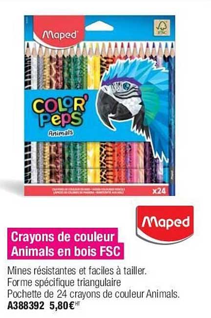 Crayons De Couleur Animals En Bois Fsc Maped