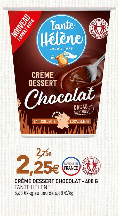 crème dessert chocolat tante hélène - 400 g