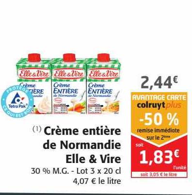 Crème Entière De Normandie Elle & Vire