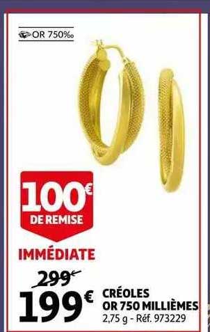 créoles or 750 millièmes