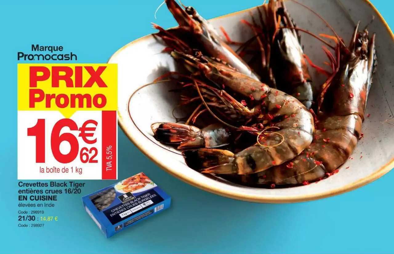 crevettes black tiger entières crues 16-20 en cuisine