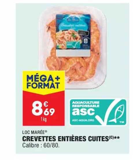 Crevettes Entières Cuites Loc Marée