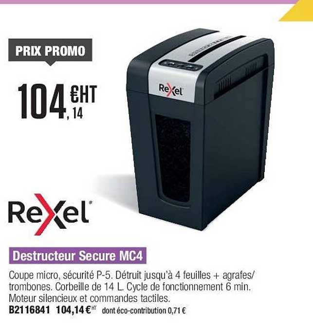 destructeur sécure mc4 rexel