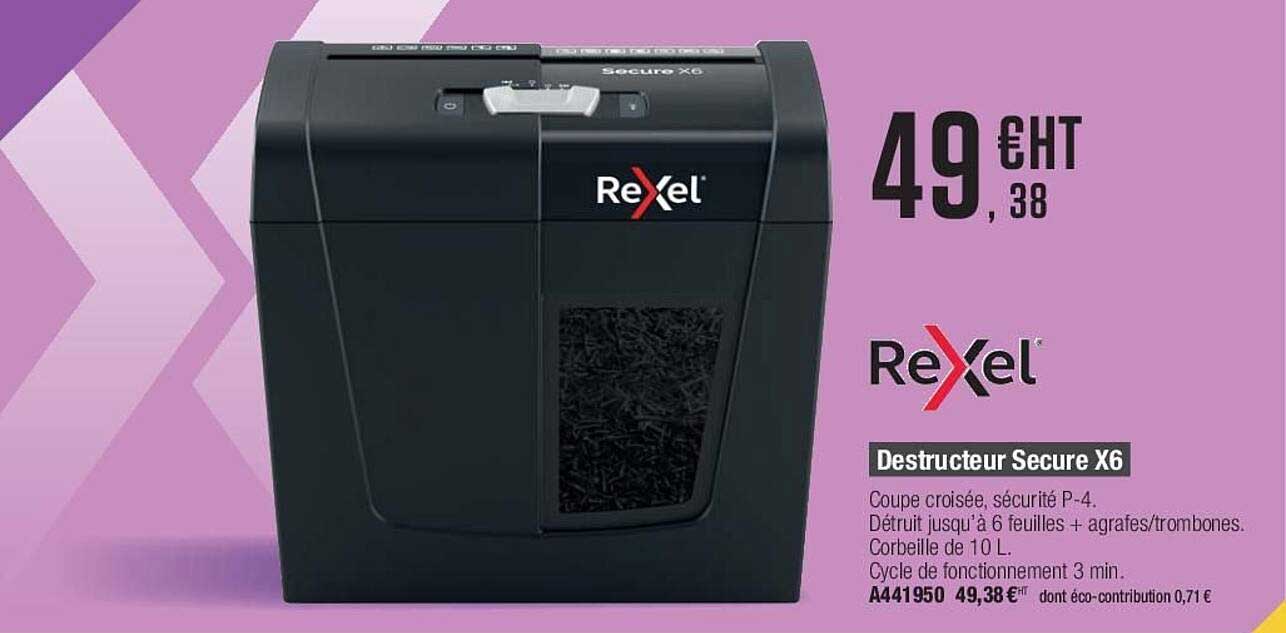 destructeur secure x6 rexel