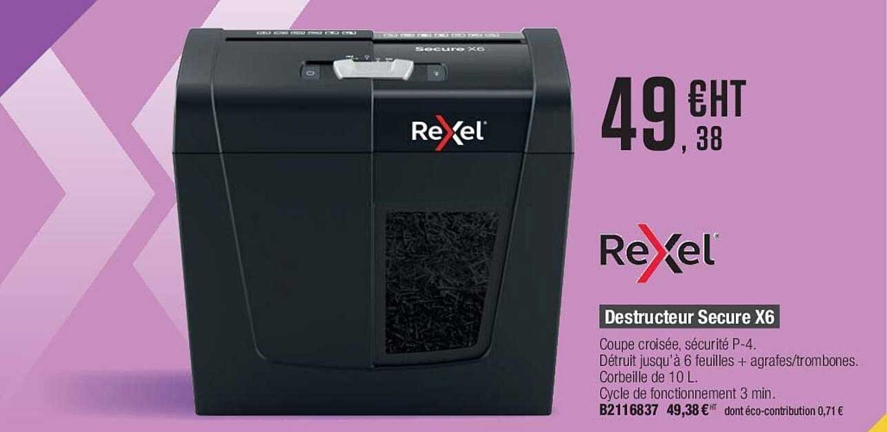 destructeur sécure x6 rexel