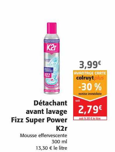 détachant avant lavage fizz super power