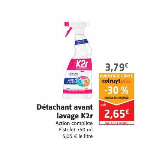 détachant avant lavage k2r