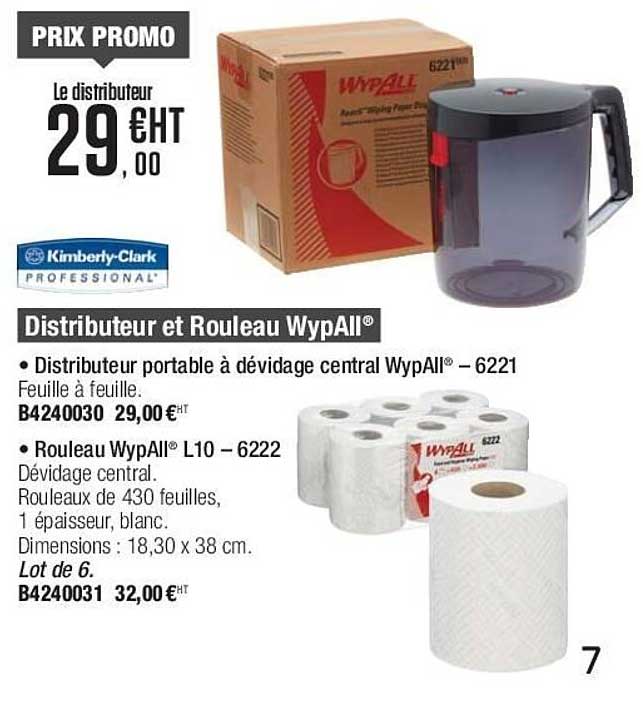 distributeur et rouleau wypall kimberly-clark