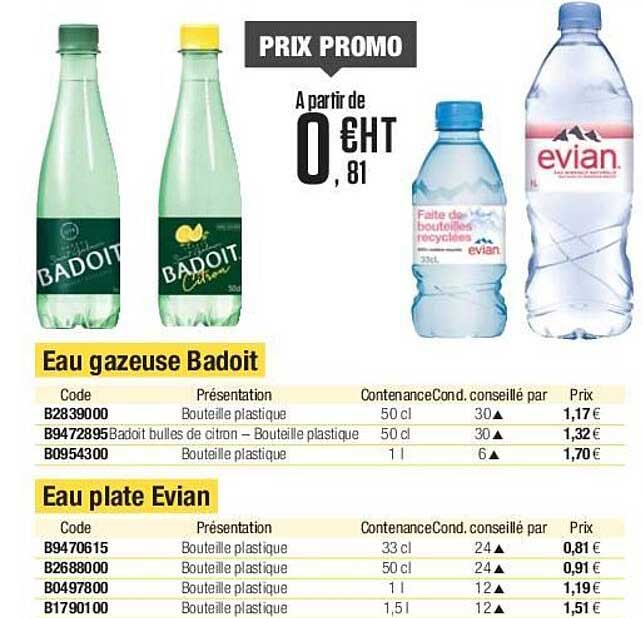 Eau Gazeuse Badoit Eau Plate Evian