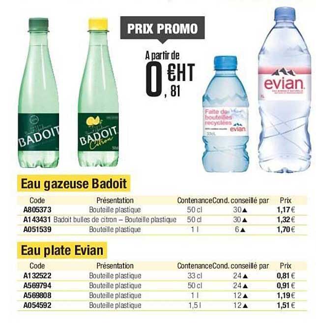 Eau Gazeuse Badoit Eau Plate Evian