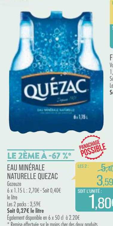 Eau Minérale Naturelle Quezac Le 2ème à -67%