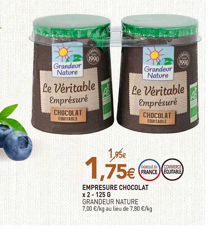 emprésure chocolat grandeur nature x2 - 125 g
