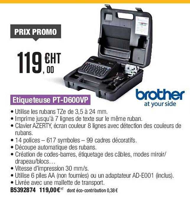 étiqueteuse pt-d600vp brother
