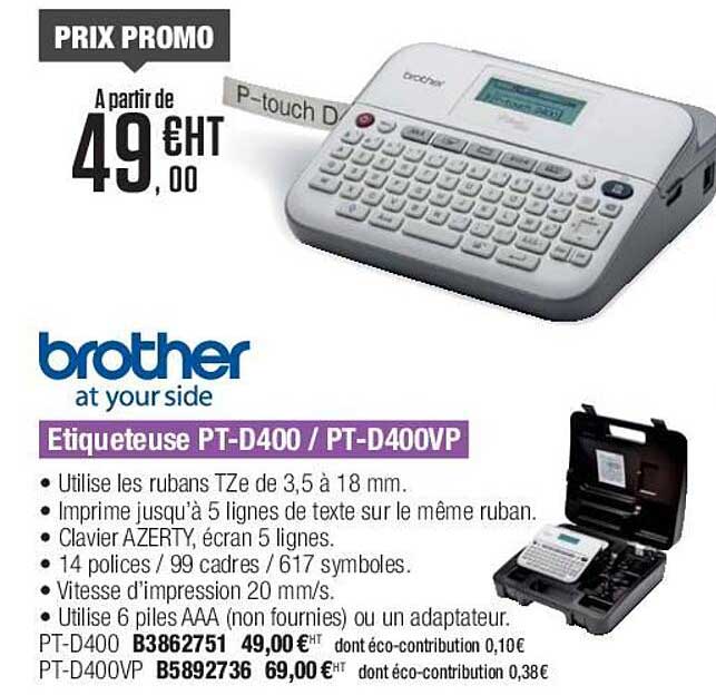 étiquettes pt-d400 pt-d400vp brother