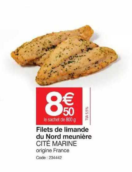 filets de limande du nord meunière cité marine