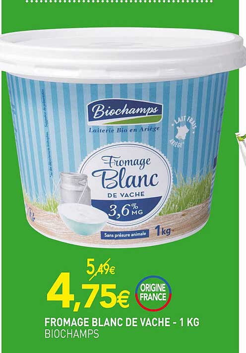 Fromage Blanc De Vache Biochamps - 1 Kg