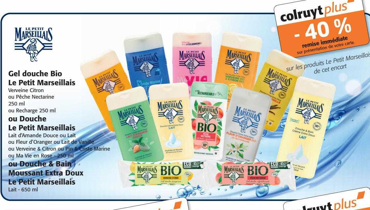 gel douche bio le petit marseillais ou douche le petit marseillais ou douche & bain moussant extra doux le petit marseillais