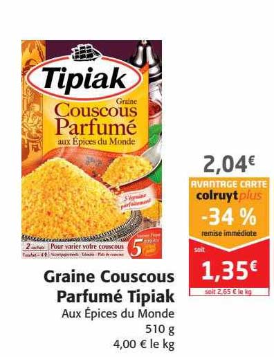 graine couscous parfumé tipiak