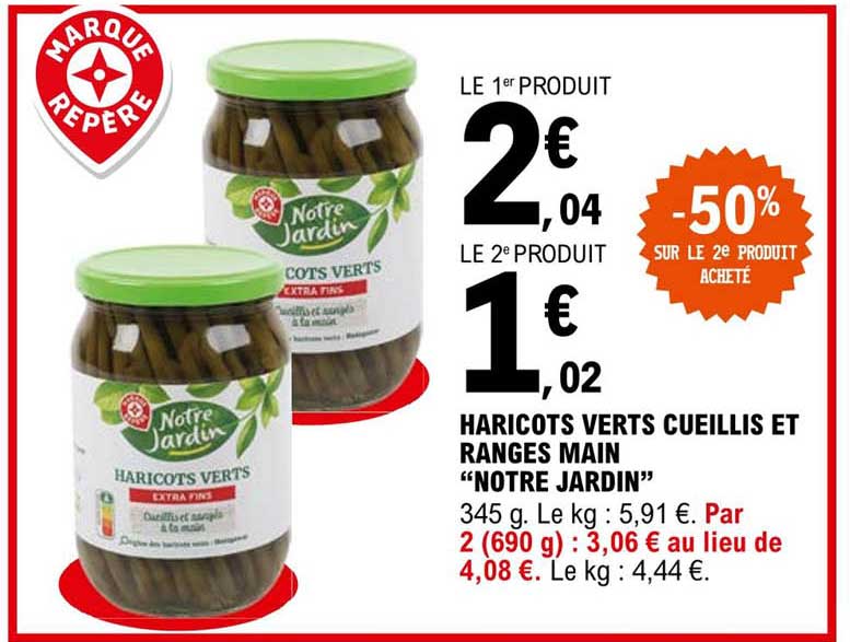 haricots verts cueillis et ranges main "notre jardin"
