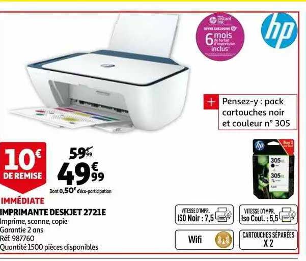 Imprimante Deskjet 2721e Hp