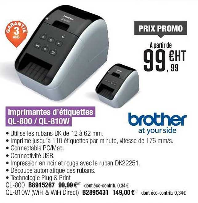 imprimantes d'étiquettes ql-800 ql-810w brother