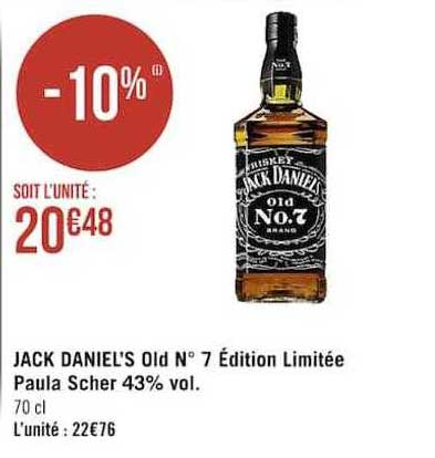jack daniel's old n°7 édition limitée paula scher 43% vol.
