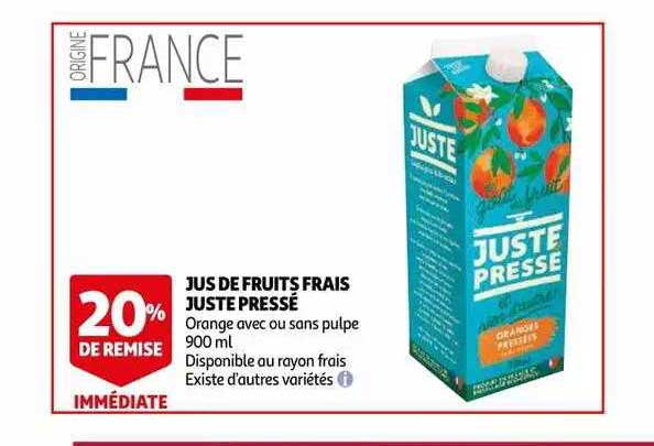 jus de fruits frais juste pressé