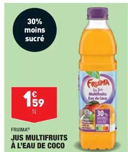 jus multifruit à l'eau de coco fruima
