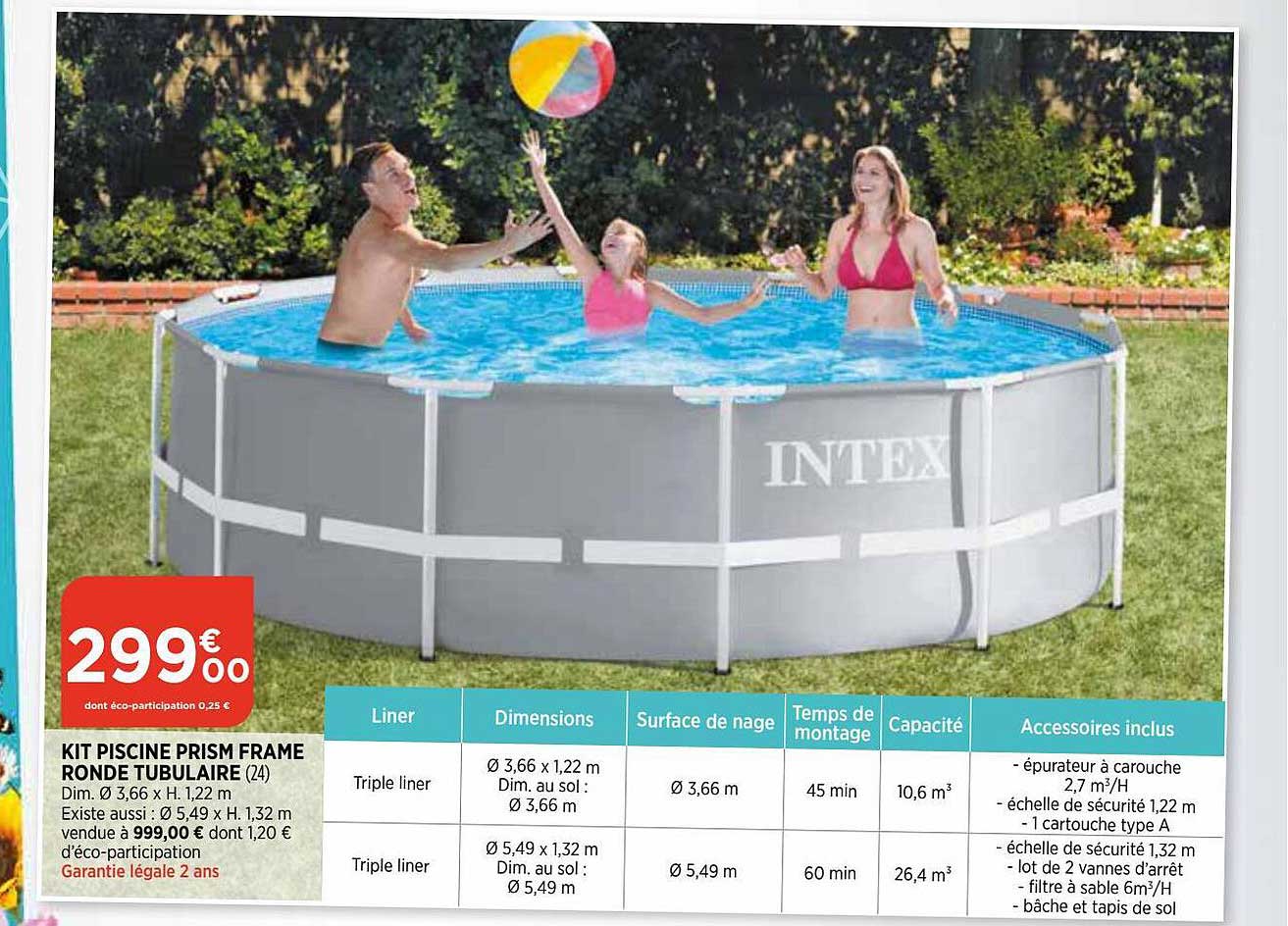 kit piscine prism frame ronde tubulaire intex