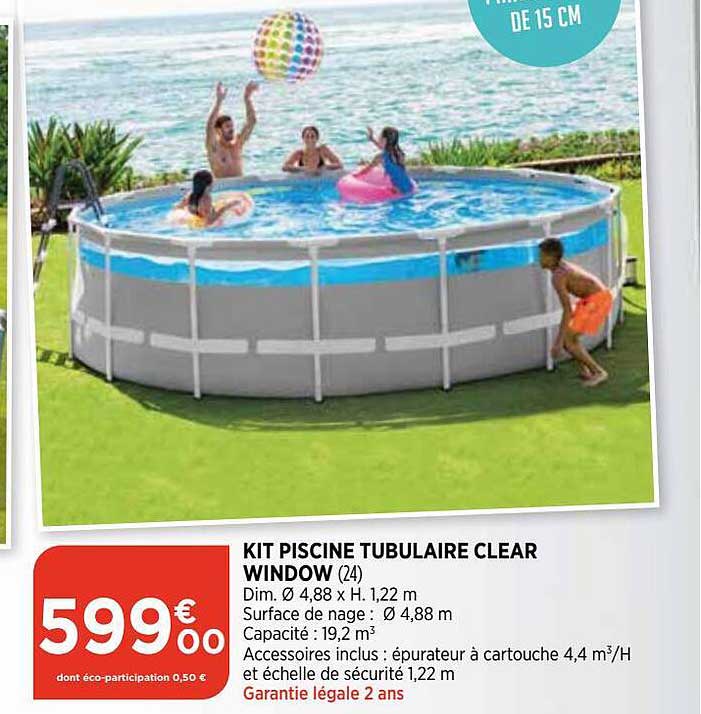 kit piscine tubulaire clear window