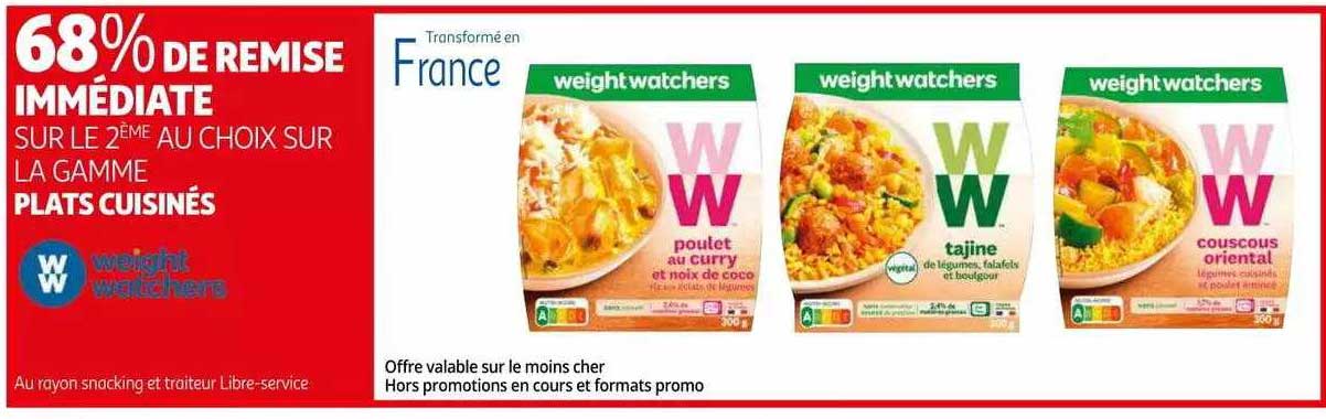 la gamme plats cuisinés weight watchers