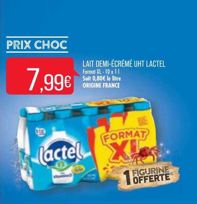 lait demi-écremé uht lactel
