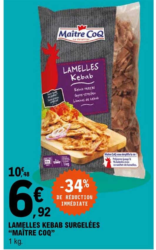 lamelles kebab surgelées "maître coq"