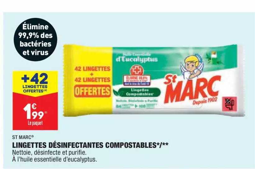 lingettes désinfectantes compostables st marc