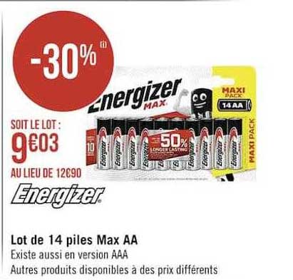Lot De 14 Piles Max Aa Energizer